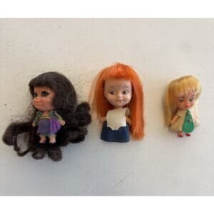 Lot of 3 Rare 1960s Mattel Liddle Kiddle Dolls - Read Description